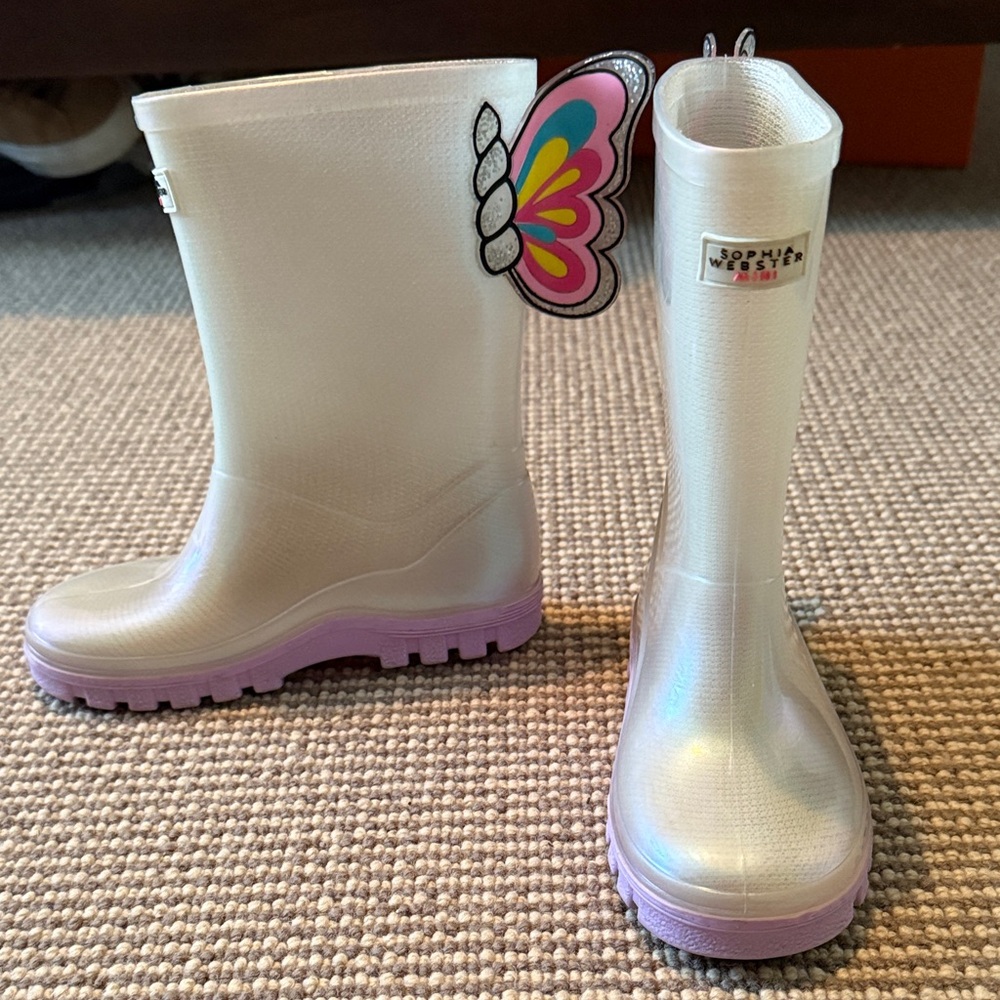 Sophia Webster shimmer Boots with Multicolor Butterfly